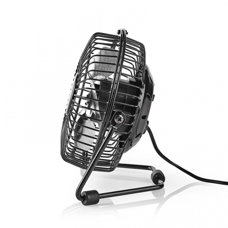 Nedis Tafelventilator | USB Gevoed | Diameter: 100 mm | 3 W | 1-Snelheid | Zwart