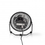 Nedis Tafelventilator | USB Gevoed | Diameter: 100 mm | 3 W | 1-Snelheid | Zwart