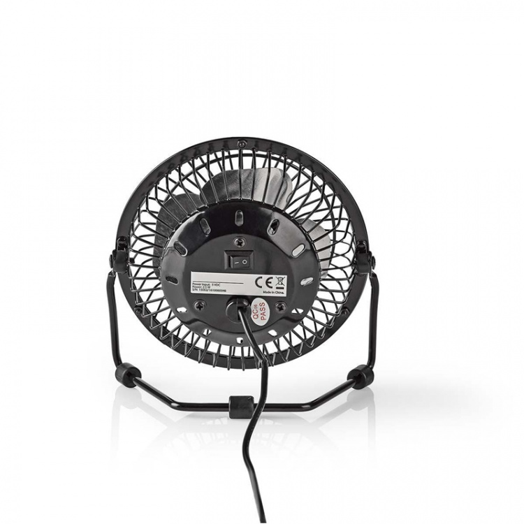 Nedis Tafelventilator | USB Gevoed | Diameter: 100 mm | 3 W | 1-Snelheid | Zwart