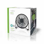 Nedis Tafelventilator | USB Gevoed | Diameter: 100 mm | 3 W | 1-Snelheid | Zwart
