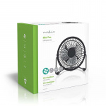 Nedis Tafelventilator | USB Gevoed | Diameter: 100 mm | 3 W | 1-Snelheid | Zwart