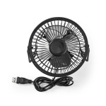 Nedis Tafelventilator | USB Gevoed | Diameter: 100 mm | 3 W | 1-Snelheid | Zwart