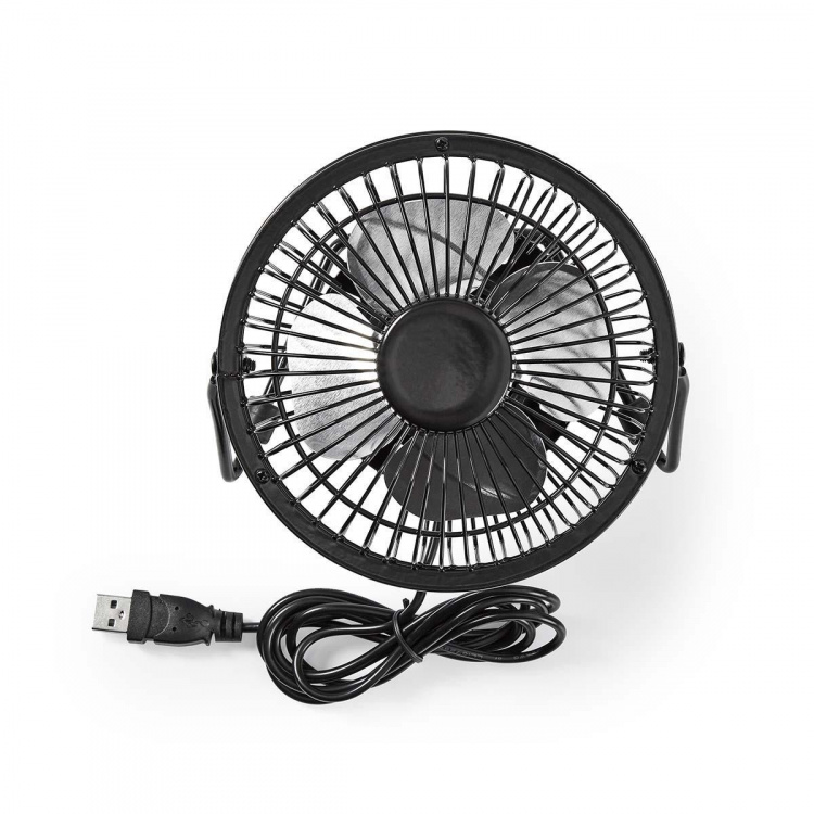 Nedis Tafelventilator | USB Gevoed | Diameter: 100 mm | 3 W | 1-Snelheid | Zwart