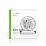 Nedis Tafelventilator | USB Gevoed | Diameter: 100 mm | 3 W | 1-Snelheid | Wit