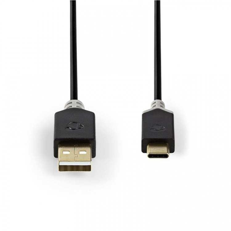 Nedis USB-Kabel | USB 2.0 | USB-A Male | USB-C™ Male | 60 W | 480 Mbps | Verguld | 1.00 m | Rond | PVC | Antraciet | Window Box Nedis USB-Kabel | USB 2.0 | USB-A Male | USB-C™ Male | 60 W | 480 Mbps | Verguld | 1.00 m | Rond | PVC | Antraciet | Window Box