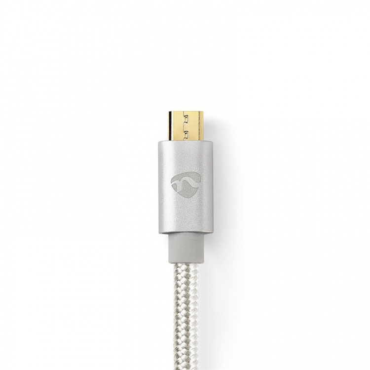 Nedis USB-Kabel | USB 2.0 | USB-C™ Male | USB Micro-B Male | 10 W | 480 Mbps | Verguld | 2.00 m | Rond | Gevlochten / Nylon | Aluminium | Cover Window Box