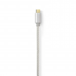Nedis USB-Kabel | USB 2.0 | USB-C™ Male | USB Micro-B Male | 10 W | 480 Mbps | Verguld | 3.00 m | Rond | Gevlochten / Nylon | Aluminium | Cover Window Box