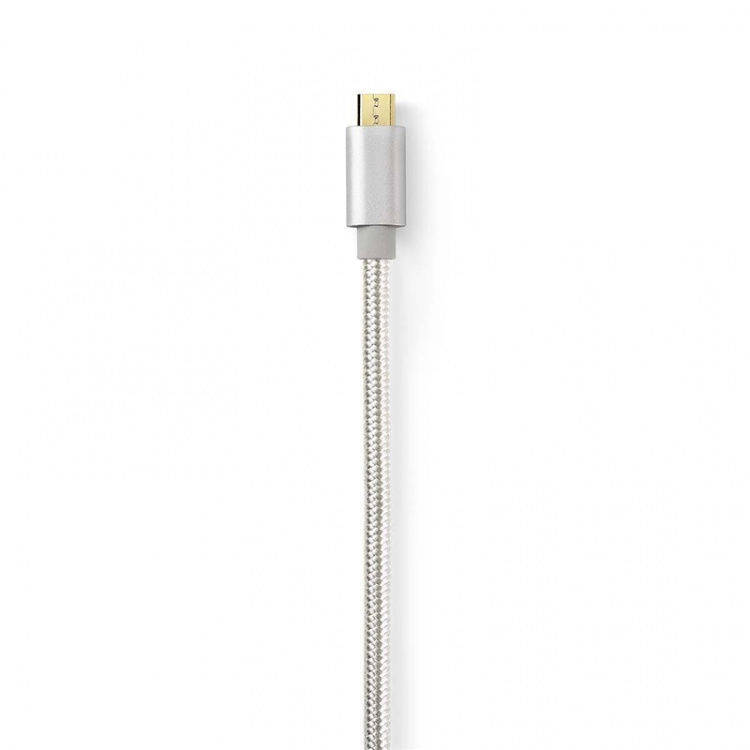Nedis USB-Kabel | USB 2.0 | USB-C™ Male | USB Micro-B Male | 10 W | 480 Mbps | Verguld | 3.00 m | Rond | Gevlochten / Nylon | Aluminium | Cover Window Box