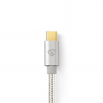 Nedis USB-Kabel | USB 2.0 | USB-C™ Male | USB Micro-B Male | 10 W | 480 Mbps | Verguld | 3.00 m | Rond | Gevlochten / Nylon | Aluminium | Cover Window Box
