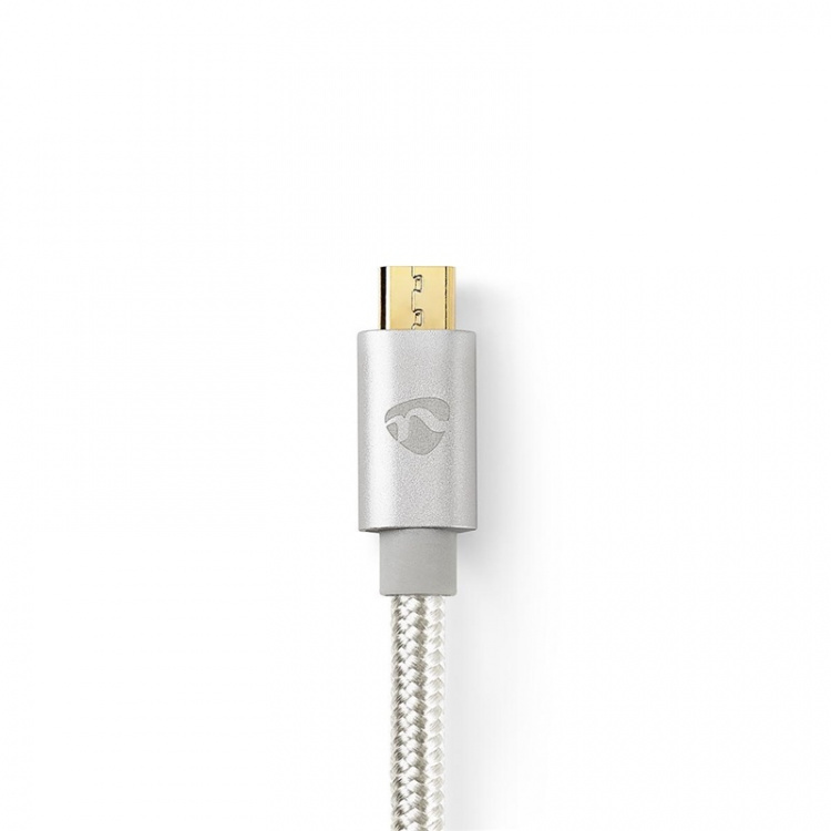 Nedis USB-Kabel | USB 2.0 | USB-C™ Male | USB Micro-B Male | 10 W | 480 Mbps | Verguld | 3.00 m | Rond | Gevlochten / Nylon | Aluminium | Cover Window Box