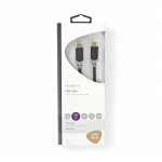 Nedis USB-Kabel | USB 3.2 Gen 2 | USB-C™ Male | USB-C™ Male | 100 W | 10 Gbps | Verguld | 1.00 m | Rond | PVC | Antraciet | Window Box