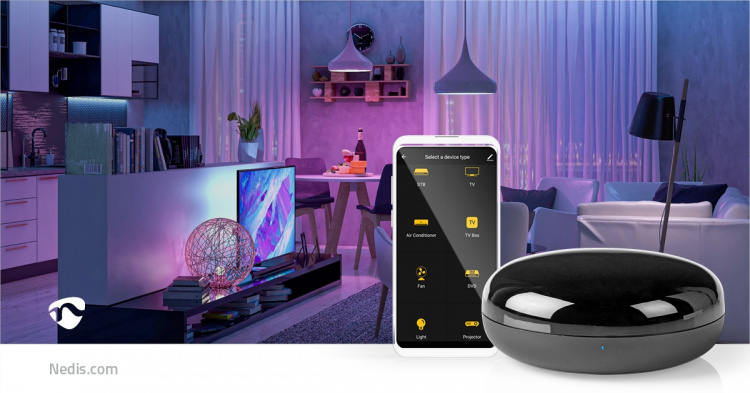 Nedis SmartLife IR Afstandsbediening | Universeel | Signaalbereik: 5 m | 38 KHz | USB Gevoed | Android™ / IOS | Zwart Nedis SmartLife IR Afstandsbediening | Universeel | Signaalbereik: 5 m | 38 KHz | USB Gevoed | Android™ / IOS | Zwart