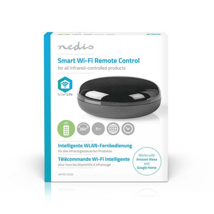 Nedis SmartLife IR Afstandsbediening | Universeel | Signaalbereik: 5 m | 38 KHz | USB Gevoed | Android™ / IOS | Zwart Nedis SmartLife IR Afstandsbediening | Universeel | Signaalbereik: 5 m | 38 KHz | USB Gevoed | Android™ / IOS | Zwart
