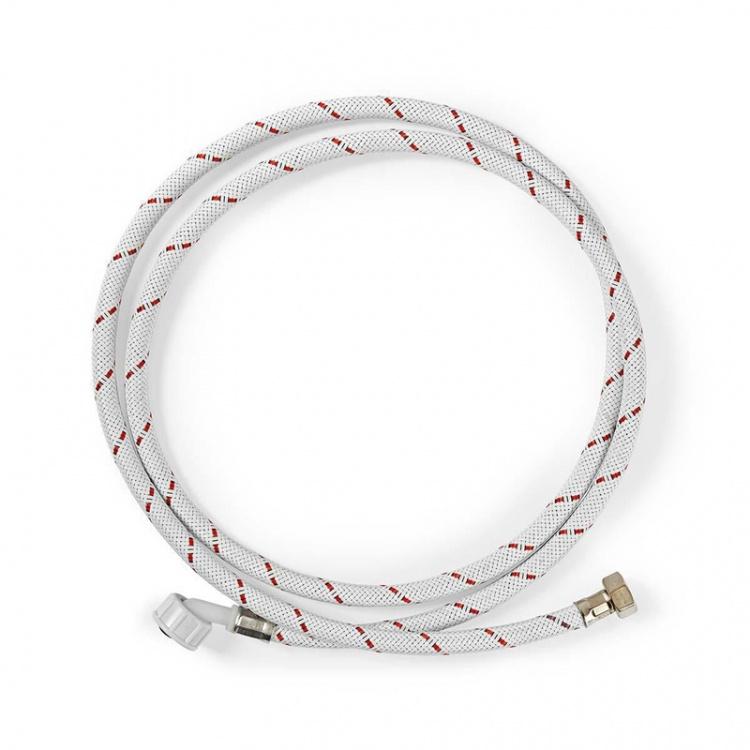 Nedis Nylon Toevoerslang | 1/2\'\' | 3/4\'\' | 10 Bar | 90 °C | 2.00 m | Toepassing: Schotel / Wasmachine | Nylon | Rood / Wit