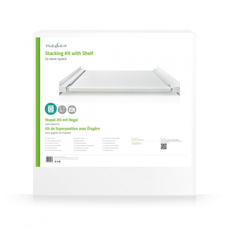 Nedis Universele Stapelkit voor Wasmachine en Wasdroger | Uittrekbare plank | Wit