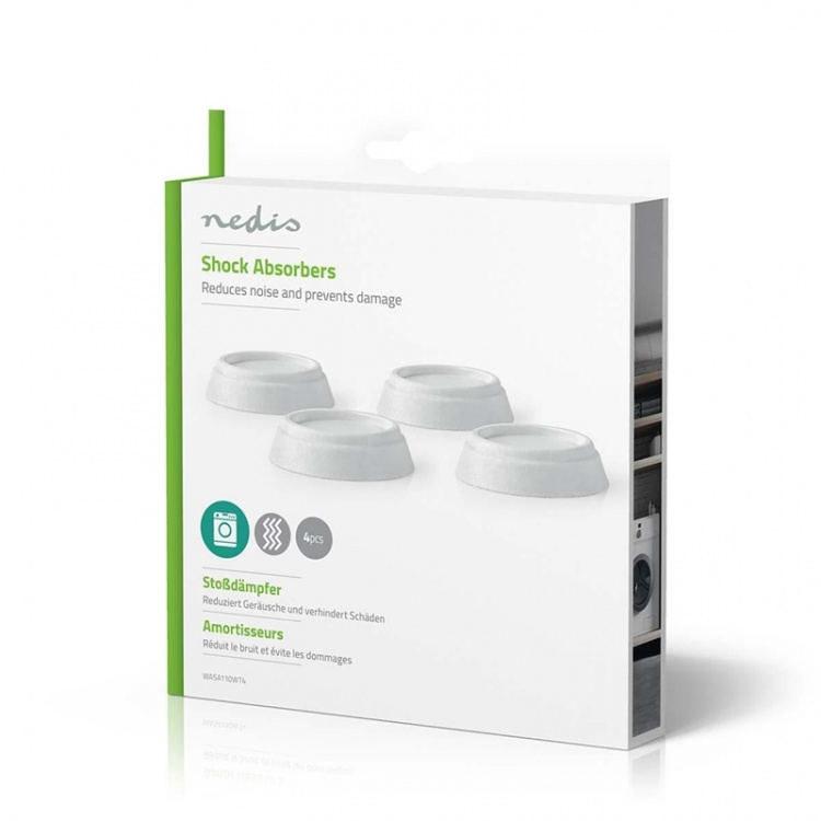 Nedis Trillingsdempers | Geschikt voor: Universeel | 4 Stuks | Wit | Kunststof Nedis Trillingsdempers | Geschikt voor: Universeel | 4 Stuks | Wit | Kunststof
