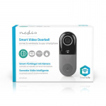 Nedis SmartLife Videodeurbel | Transformator | Full HD 1080p | Cloud Opslag (optioneel) / microSD (niet inbegrepen) | IP54 | Met bewegingssensor | Nachtzicht | Grijs / Zwart