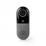 Nedis SmartLife Videodeurbel | Transformator | Full HD 1080p | Cloud Opslag (optioneel) / microSD (niet inbegrepen) | IP54 | Met bewegingssensor | Nachtzicht | Grijs / Zwart