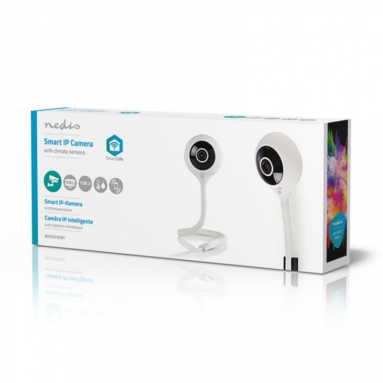 Nedis SmartLife Camera voor Binnen | Full HD 1080p | Cloud Opslag (optioneel) / microSD (niet inbegrepen) | Met bewegingssensor | Nachtzicht | Wit Nedis SmartLife Camera voor Binnen | Full HD 1080p | Cloud Opslag (optioneel) / microSD (niet inbegrepen) | Met bewegingssensor | Nachtzicht | Wit