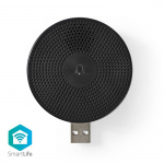 Nedis SmartLife Gong | RF, frequentie 433 MHz | Accessoire voor: WIFICDP10GY / WIFICDP30WT / WIFICDP40CWT | USB Gevoed | 4 geluiden | 5 V DC | Instelbaar volume | Zwart