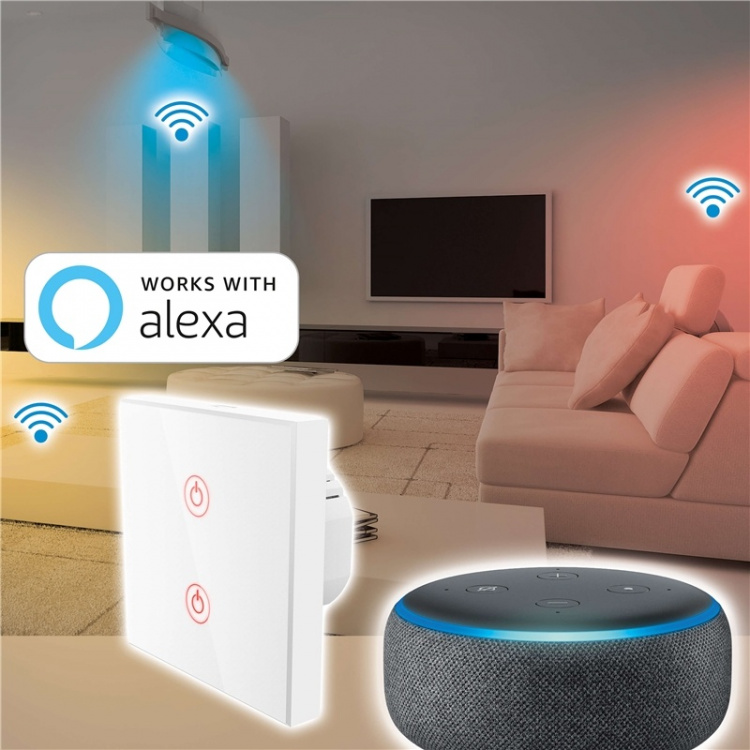 HAMA WiFi Touch-Wallswitch, white  HAMA WiFi Touch-Wallswitch, white