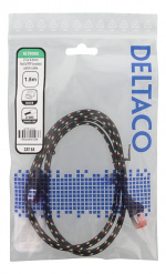 DELTACO Tough Flat CAT.6A U/FTP Patch Cable, 28AWG, 1.5m, black