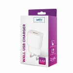 Setty USB-wandoplader 2.4A Wit