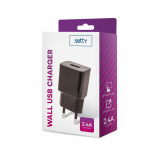 Setty USB-wandoplader 2,4A Zwart