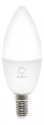 DELTACO SMART HOME LED lamp, E14, WiFI, 4,5W, 2700K-6500K, dimbaar, wit