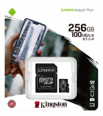 Kingston 256GB micSDXC Canvas Select Plus 100R A1 C10 Card + ADP Kingston 256GB micSDXC Canvas Select Plus 100R A1 C10 Card + ADP