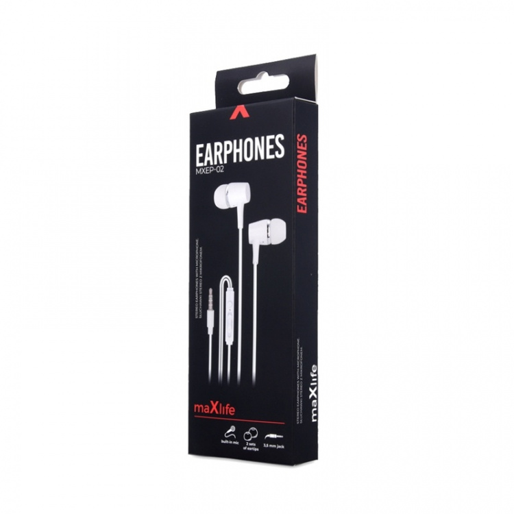 Maxlife MXEP-02 - In-ear hoofdtelefoon met microfoon, wit Maxlife MXEP-02 - In-ear hoofdtelefoon met microfoon, wit