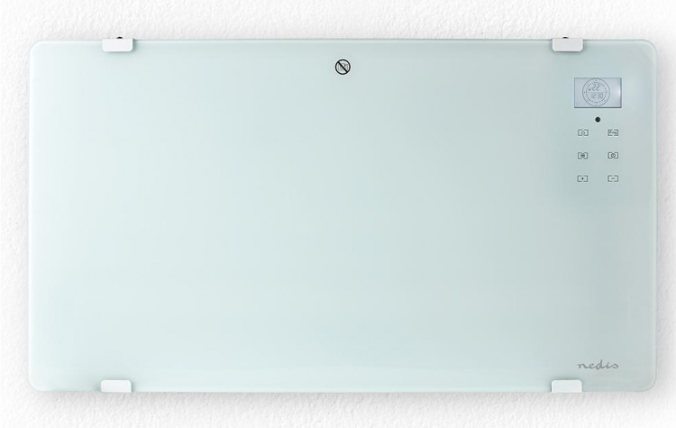 Nedis SmartLife Convectorkachel | Geschikt voor badkamer | Glazen Paneel | 2000 W | 2 Warmte Standen | LED | 15 - 35 °C | Instelbare thermostaat | Wit