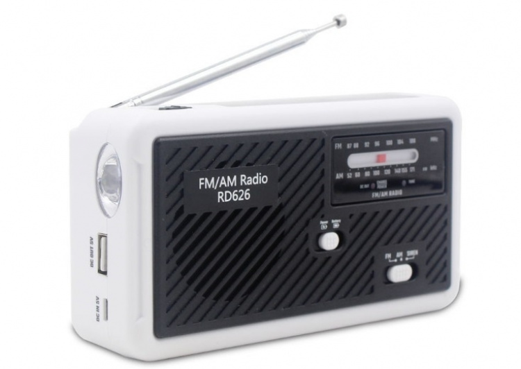 Multifunctionele Road Radio met LED verlichting - FM radio, USB, Solcell, Dynamo RD626