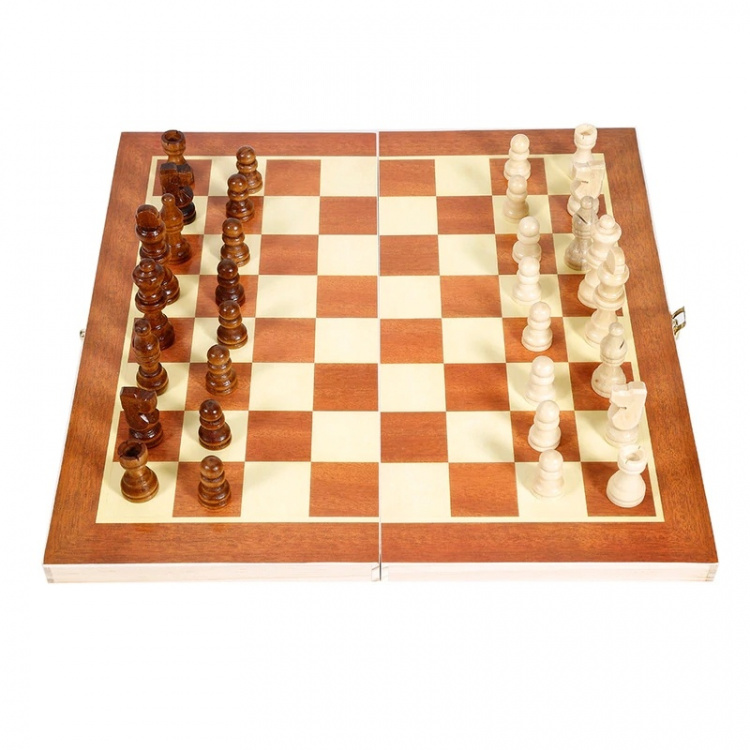 Opvouwbaar schaakspel van hout