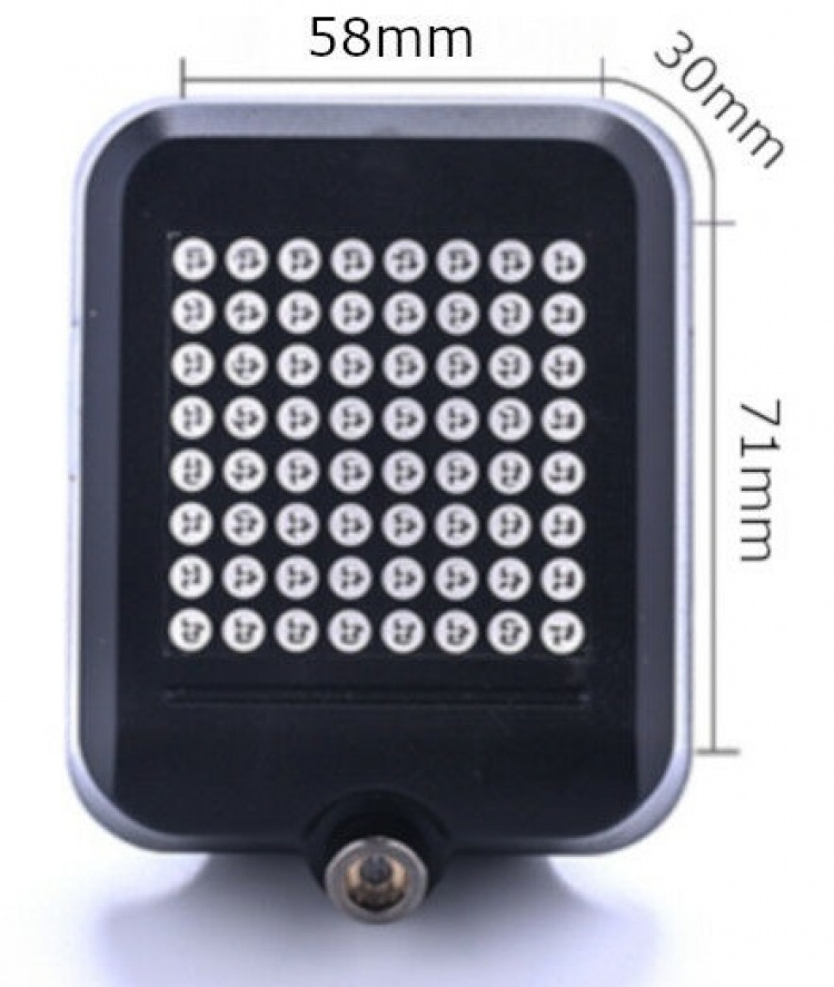 Slim automatisch fietsachterlicht met lasersensor & 64st LED Slim automatisch fietsachterlicht met lasersensor & 64st LED