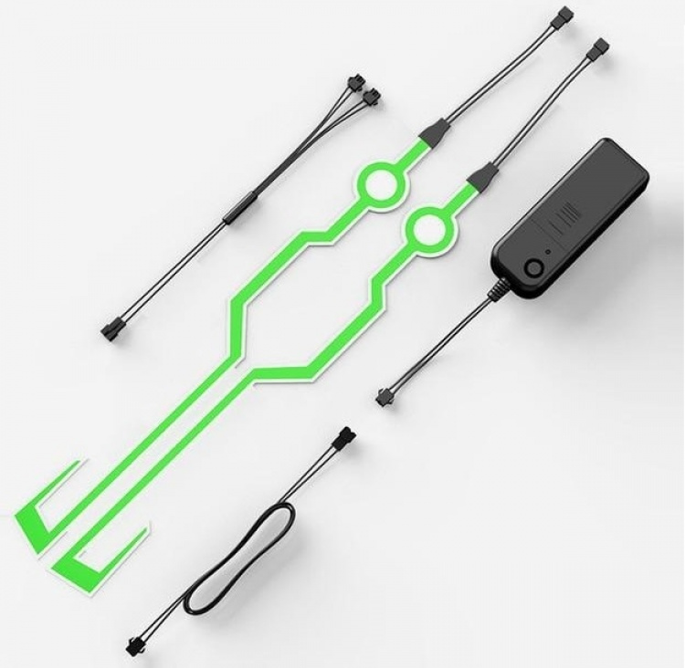 Lichtstrips voor motorhelm, Groen