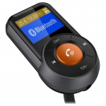 BT76 FM-zender met dubbele USB-oplader QC3.0+2.4A, zwart