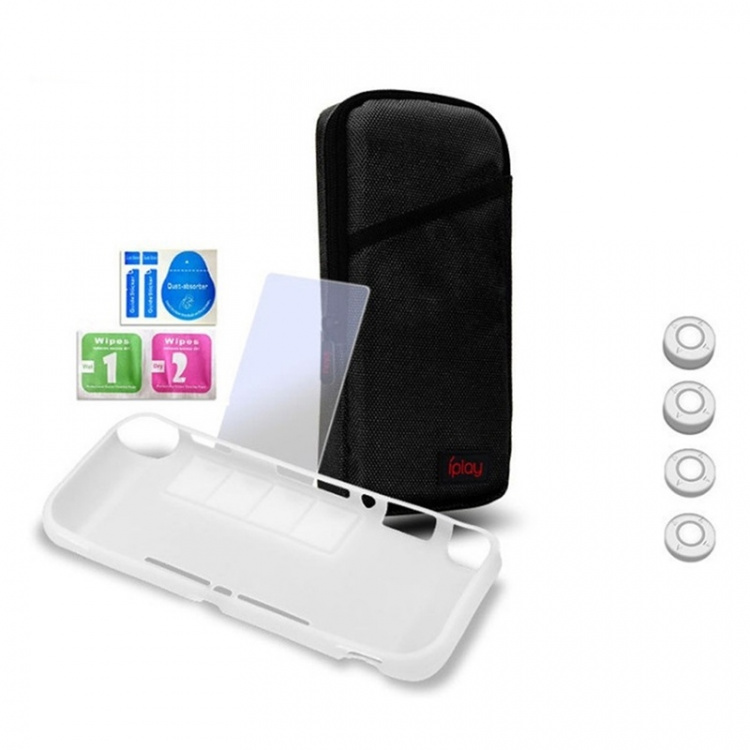 Case met beschermende accessoires voor Nintendo Switch Lite, Zwart