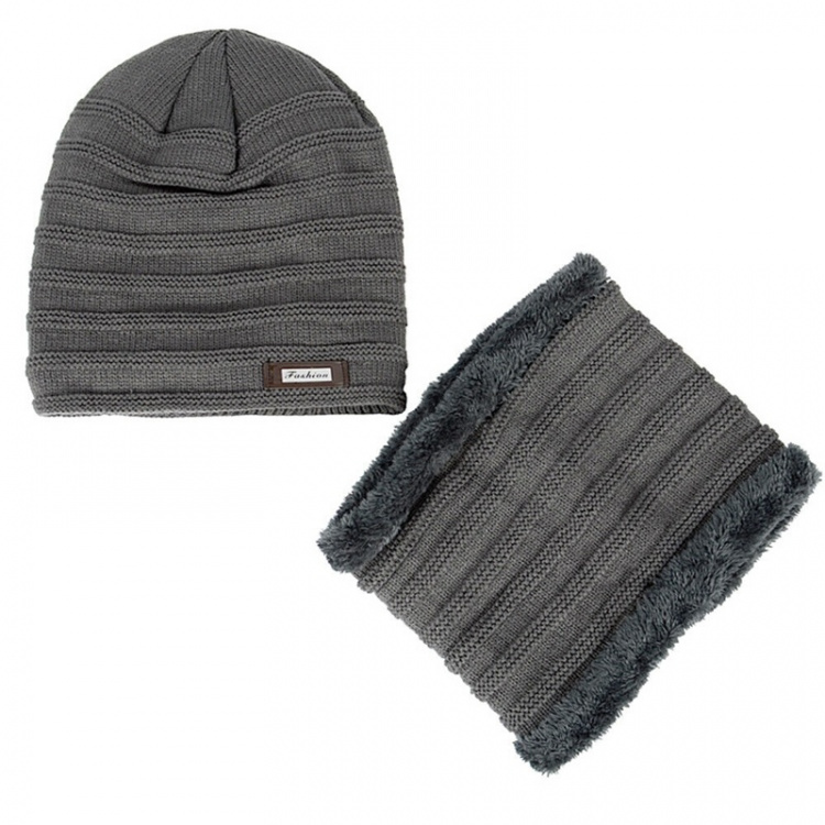 Muts en sjaal, grijs