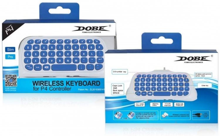 Toetsenbord voor Playstation 4-controller, Wit