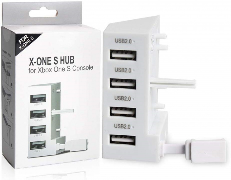 USB Hub, 4 poorten voor Xbox One S, wit USB Hub, 4 poorten voor Xbox One S, wit