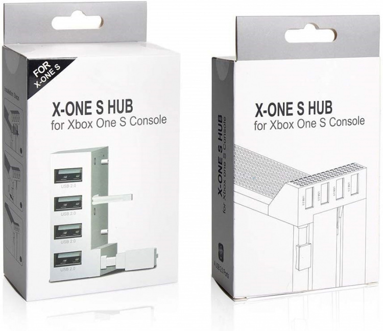 USB Hub, 4 poorten voor Xbox One S, wit USB Hub, 4 poorten voor Xbox One S, wit
