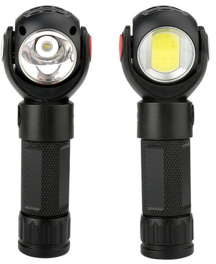 Oplaadbare T6 + COB LED 360° draaibare zaklamp met magneet Oplaadbare T6 + COB LED 360° draaibare zaklamp met magneet