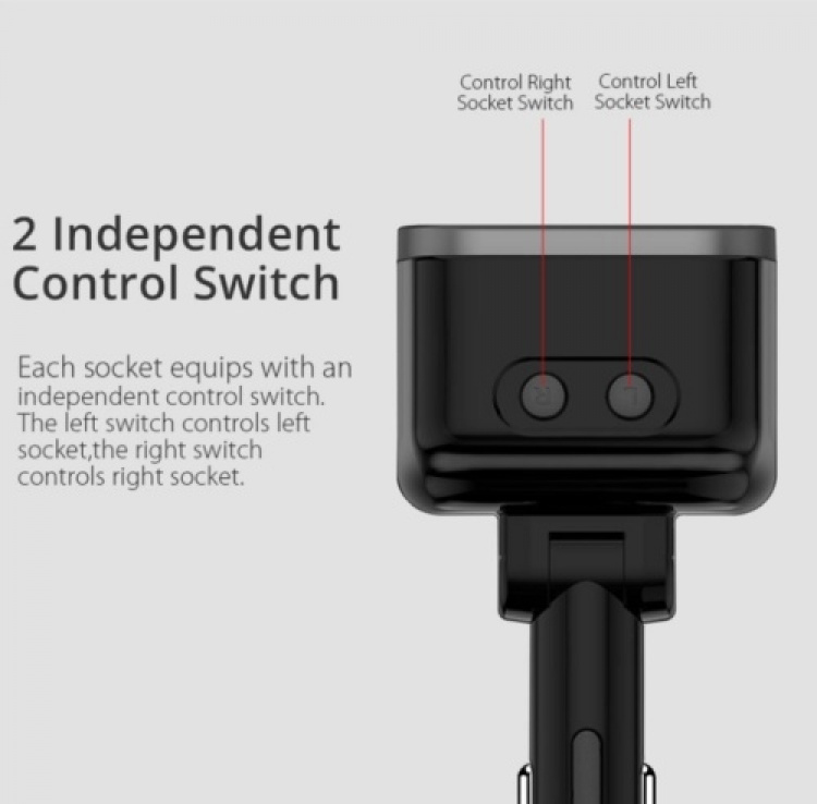 12V splitter, 2 12V stopcontacten, 3 USB stopcontacten