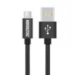 NORDIQZENZ USB-C textielkabel, 1m, Zwart