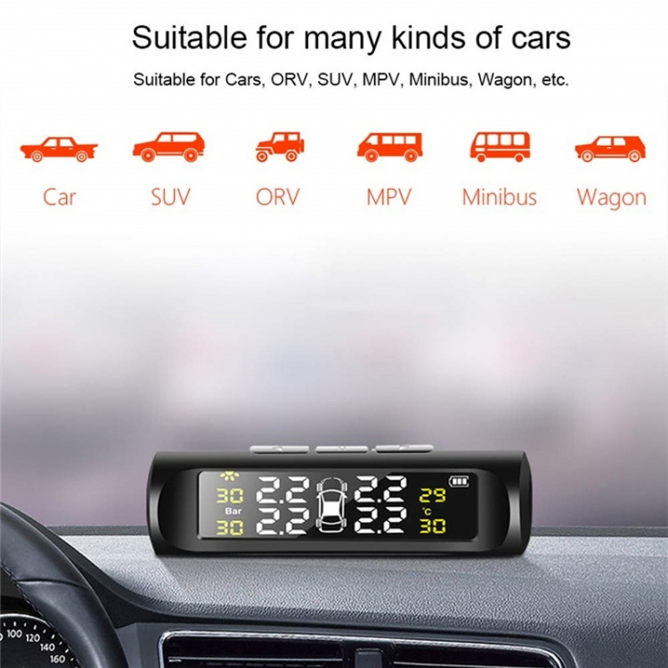 Bandenspanningsmeter op zonne-energie