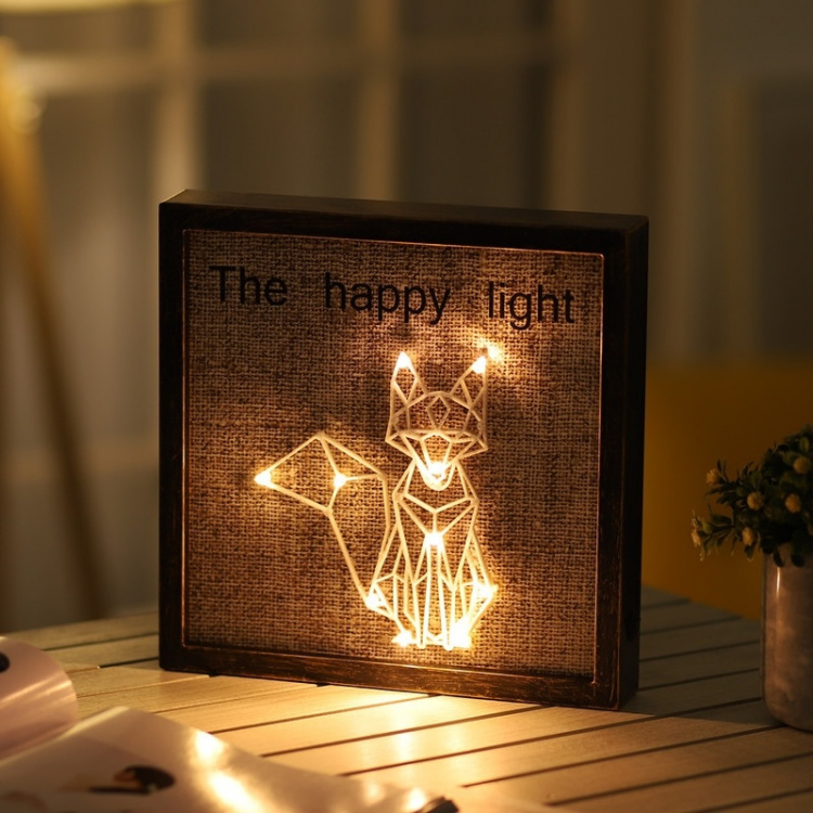 De Happy Light, Bord met LED verlichting, Fox De Happy Light, Bord met LED verlichting, Fox