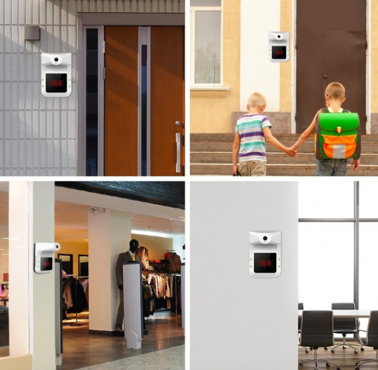 Wandthermometer met IR-technologie, ideaal voor kantoren Wandthermometer met IR-technologie, ideaal voor kantoren