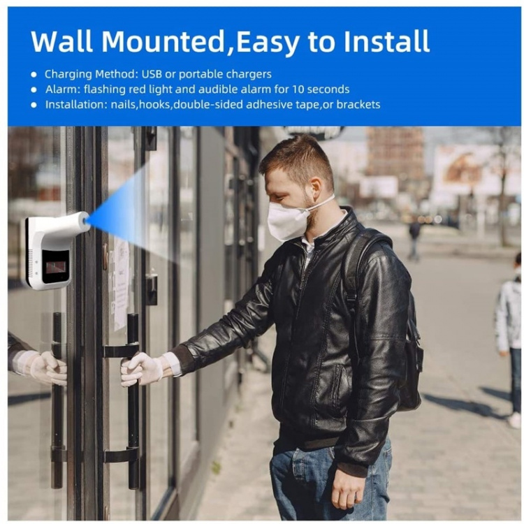 Wandthermometer met IR-technologie, ideaal voor kantoren Wandthermometer met IR-technologie, ideaal voor kantoren