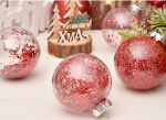 Kerstballen 30st, Glitter Rood